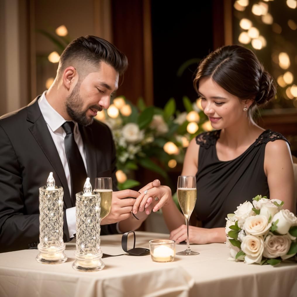 4PCS White LED Candles Flameless Pillar Candle (D:2.5" x H:7")