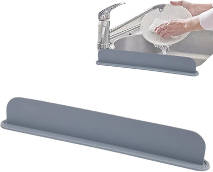 Silicone Sink Splash Guard - Water Splash Guard for Kitchen, Island and Bathroom - Secure Non-Slip Suction Cup Base