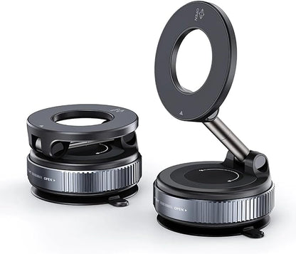 Magnetic Phone Holder with Vacuum Suction 360 Degree Easy Rotation | Powerful Vacuum Suction