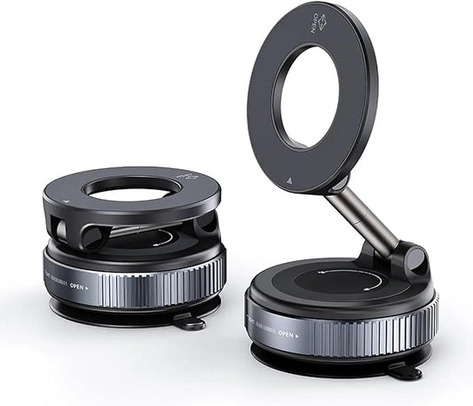 Magnetic Phone Holder with Vacuum Suction 360 Degree Easy Rotation | Powerful Vacuum Suction