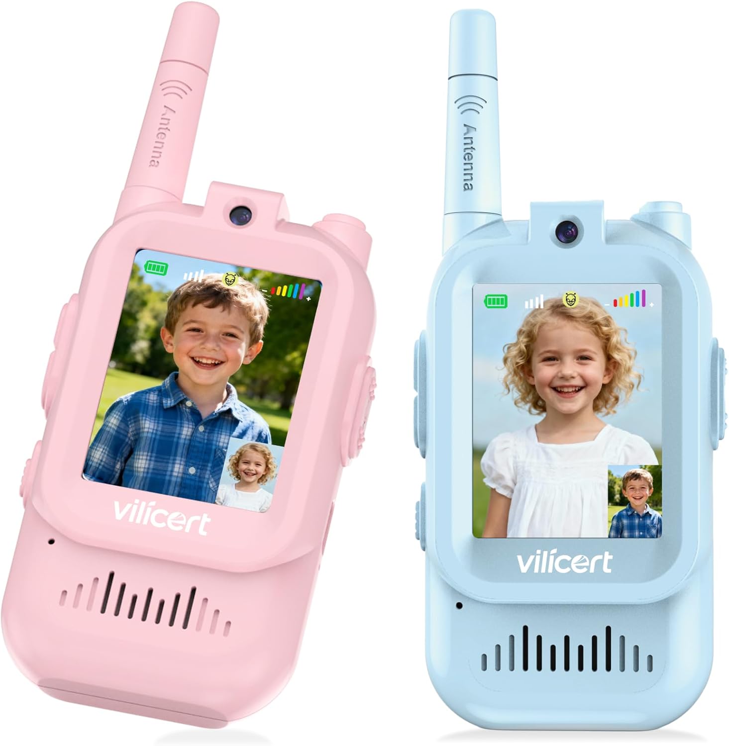Pack of 2 Video Walkie Talkies for Kids | Rechargeable Video Call Toy Phone