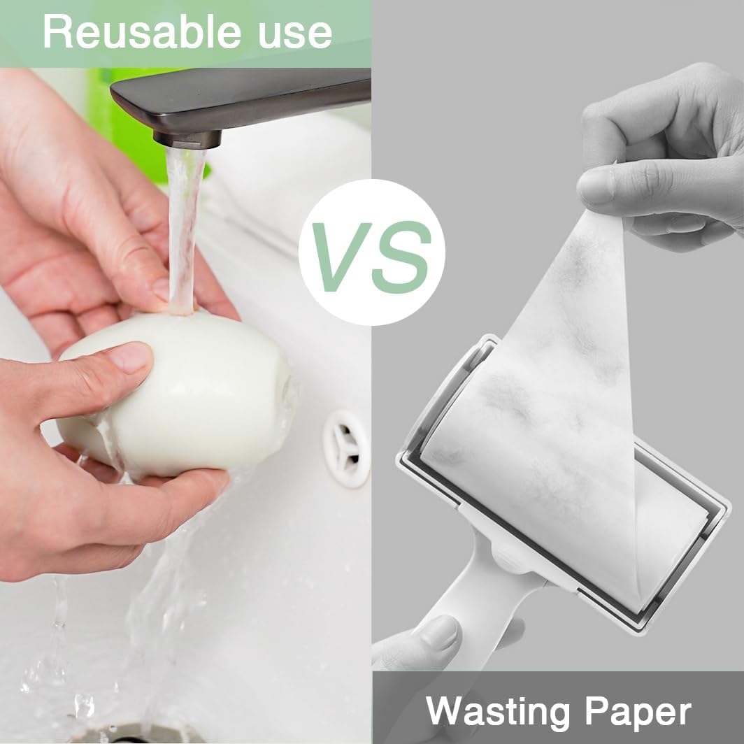 Reusable Lint Roller Ball, On The Go Small Portable Lint Ball Remover for Clothes and Pet Hair, Extra Sticky & Washable Gel, Pack of 2