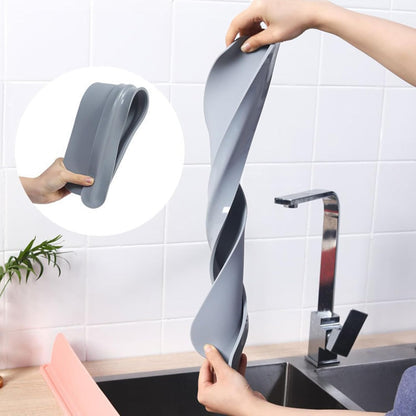 Silicone Sink Splash Guard - Water Splash Guard for Kitchen, Island and Bathroom - Secure Non-Slip Suction Cup Base