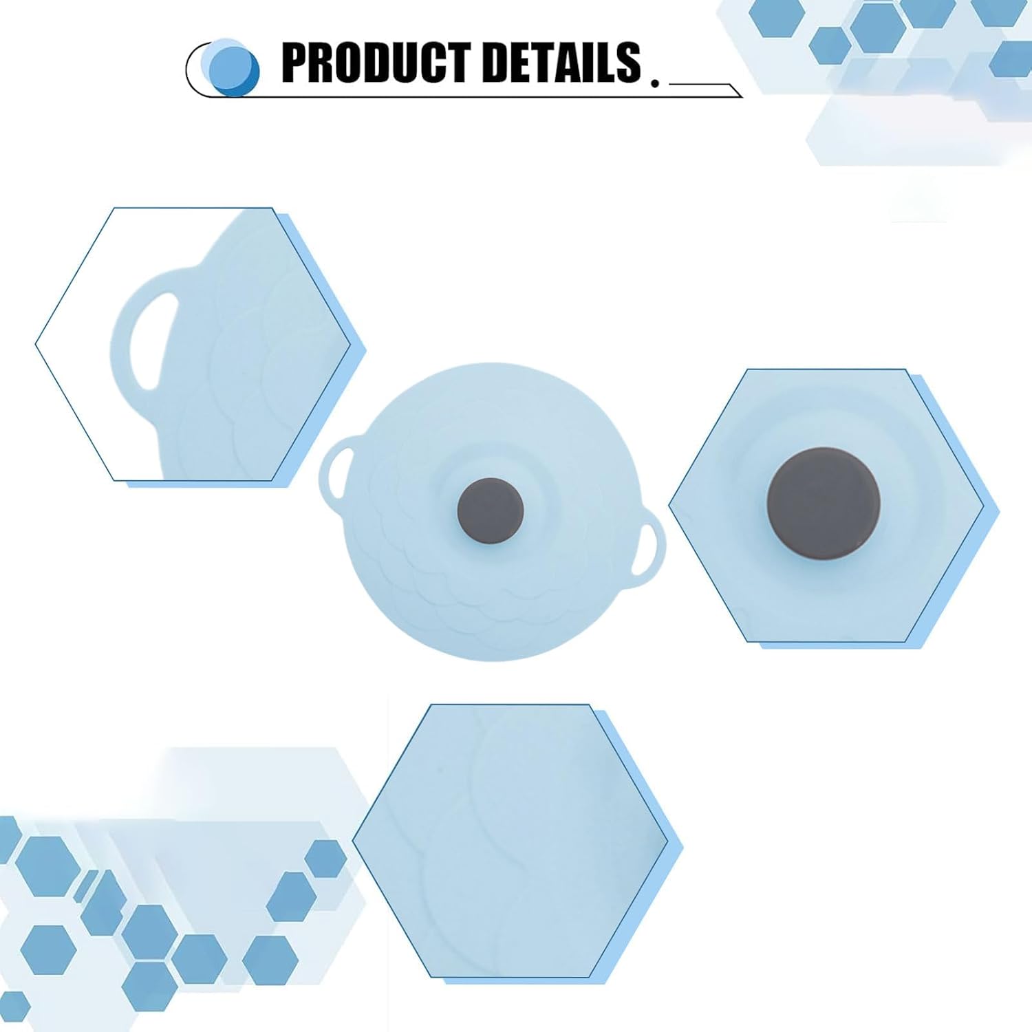 Heat-Resistant Silicone Suction Lids for Pots & Pans, (Pack of 6 – Includes 6 Different Sizes & Colors)