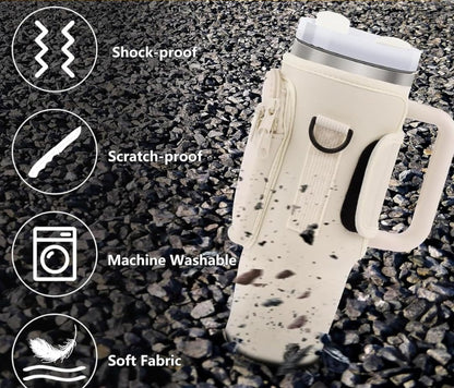 Water Bottle Carrier Bag with Phone Pocket for Stanley 40 & 30 oz Tumbler with Handle