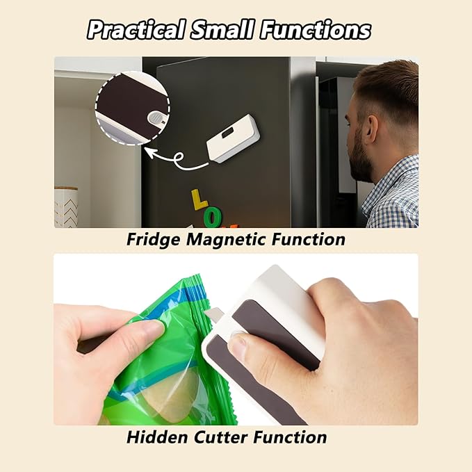 Mini Bag Sealer,Rechargeable Sealer Machine with LED Power Display