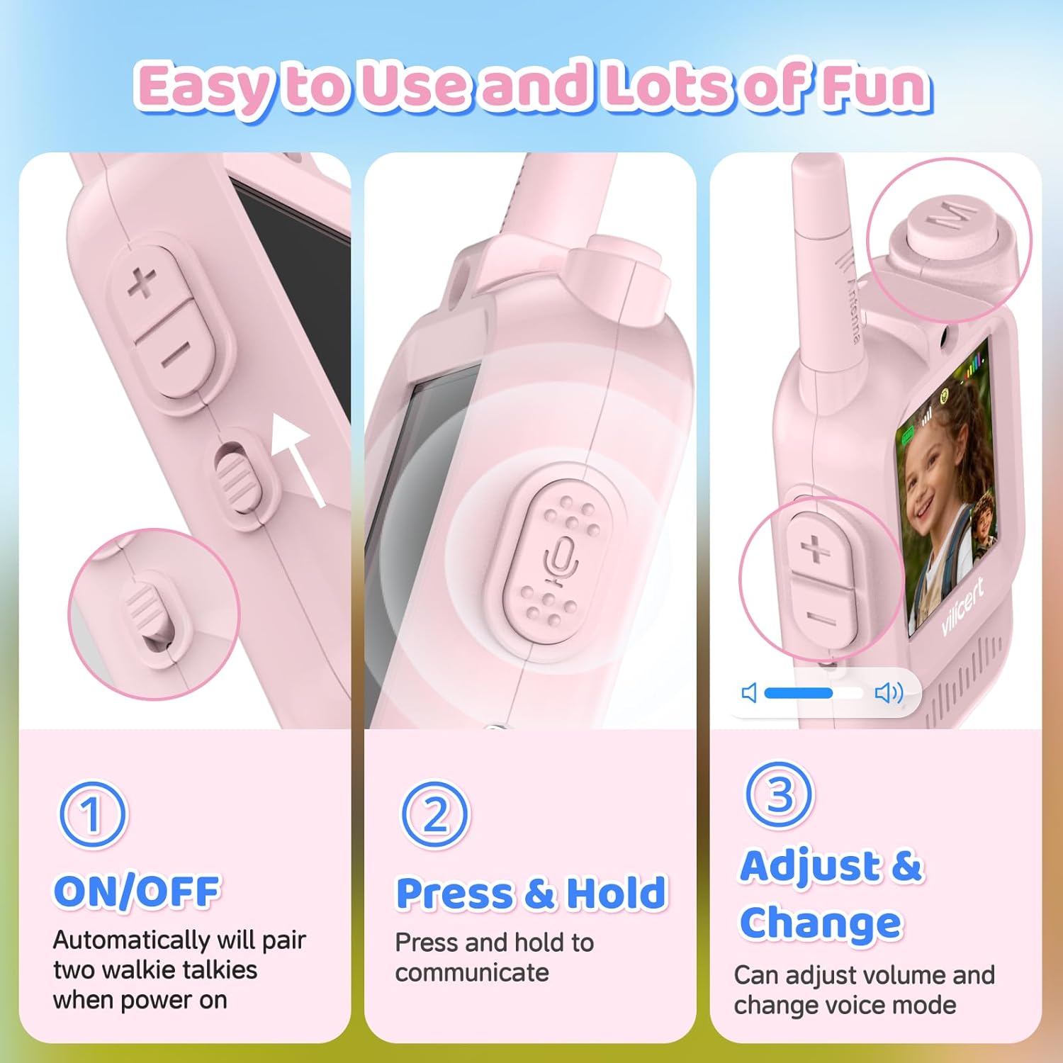 Pack of 2 Video Walkie Talkies for Kids | Rechargeable Video Call Toy Phone