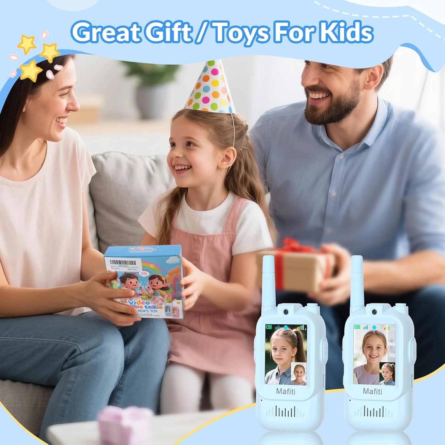 Pack of 2 Video Walkie Talkies for Kids | Rechargeable Video Call Toy Phone