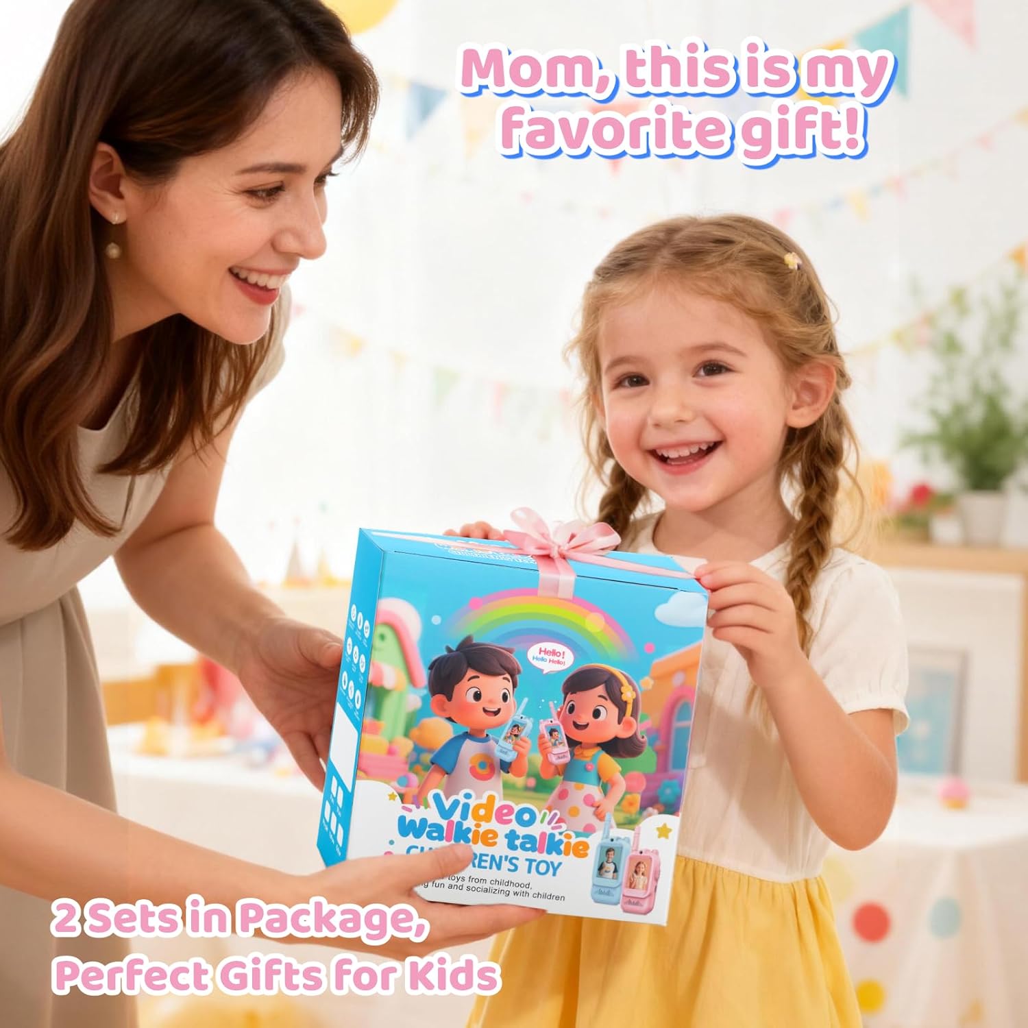 Pack of 2 Video Walkie Talkies for Kids | Rechargeable Video Call Toy Phone