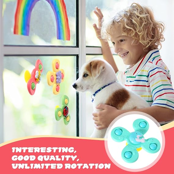 Suction Cup Bath Spinner Toys