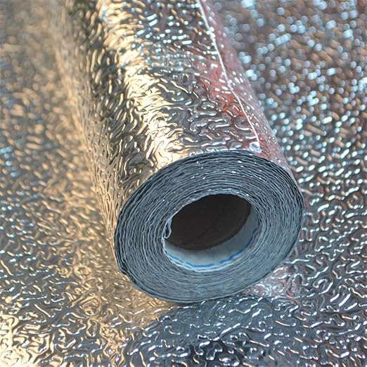 Kitchen Wallpaper Oil Proof Sticker Backsplash Aluminum Foil Self-Adhesive Paper Silver