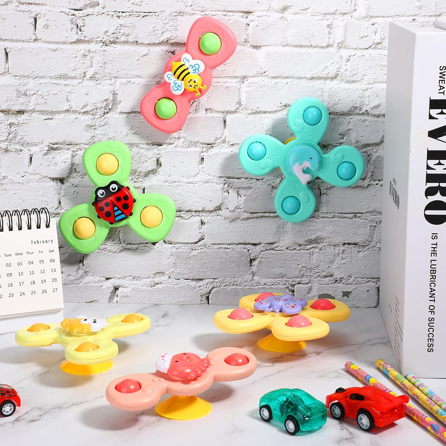 Suction Cup Bath Spinner Toys