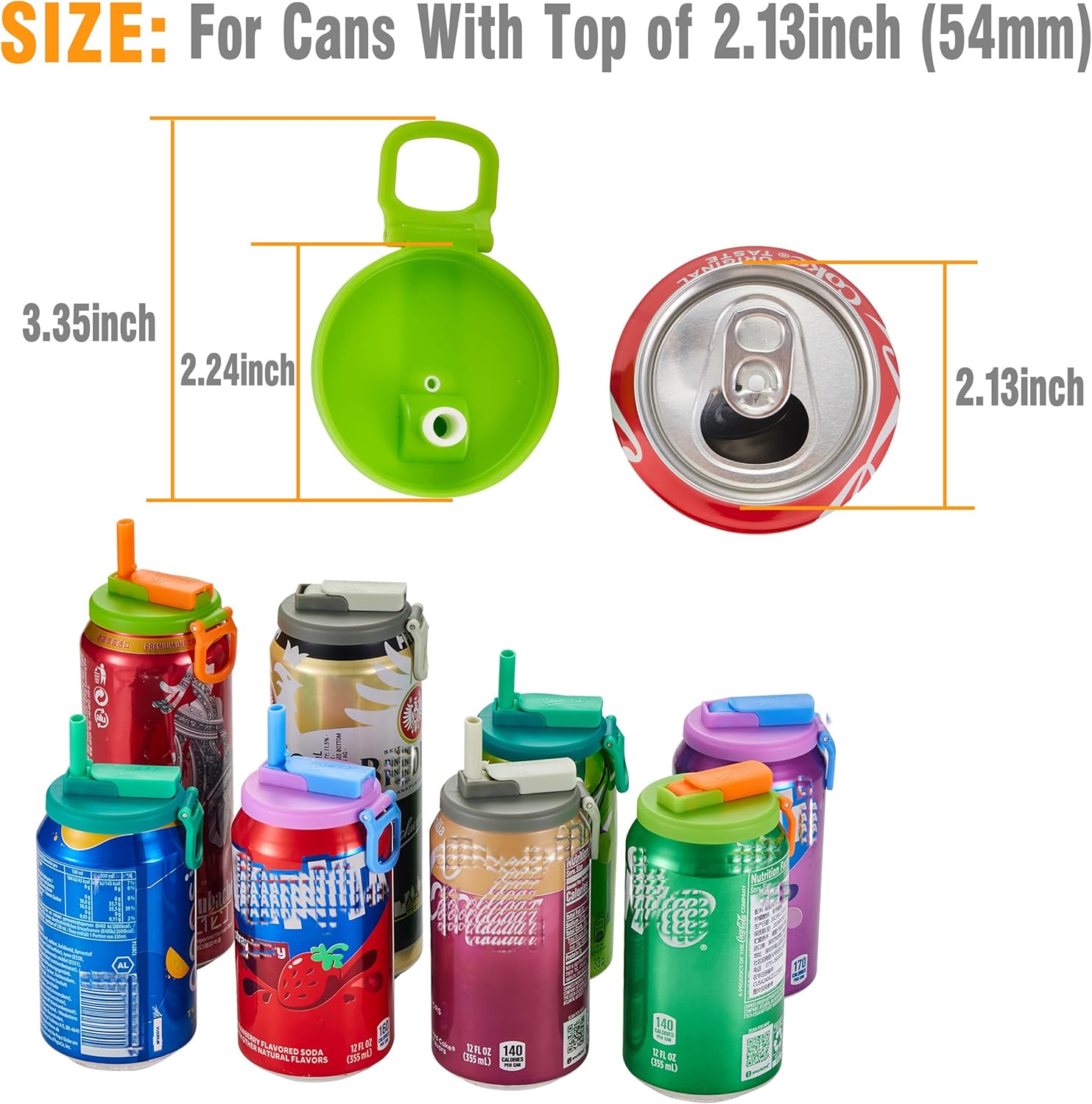 Pack of 2 Beverage Can Lids with Straws – Universal Fit for Soda, Beer, Juice & Seltzer