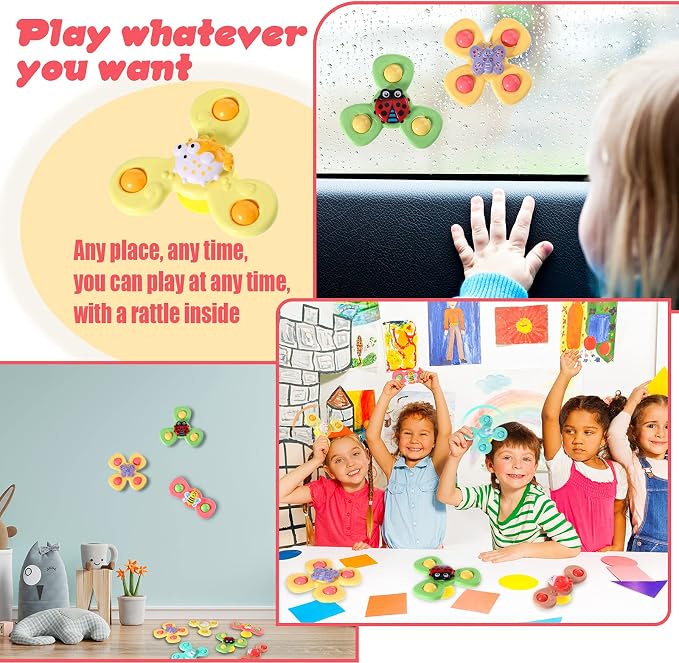 Suction Cup Bath Spinner Toys