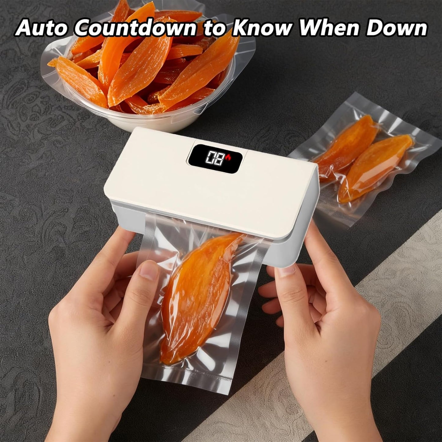 Mini Bag Sealer,Rechargeable Sealer Machine with LED Power Display