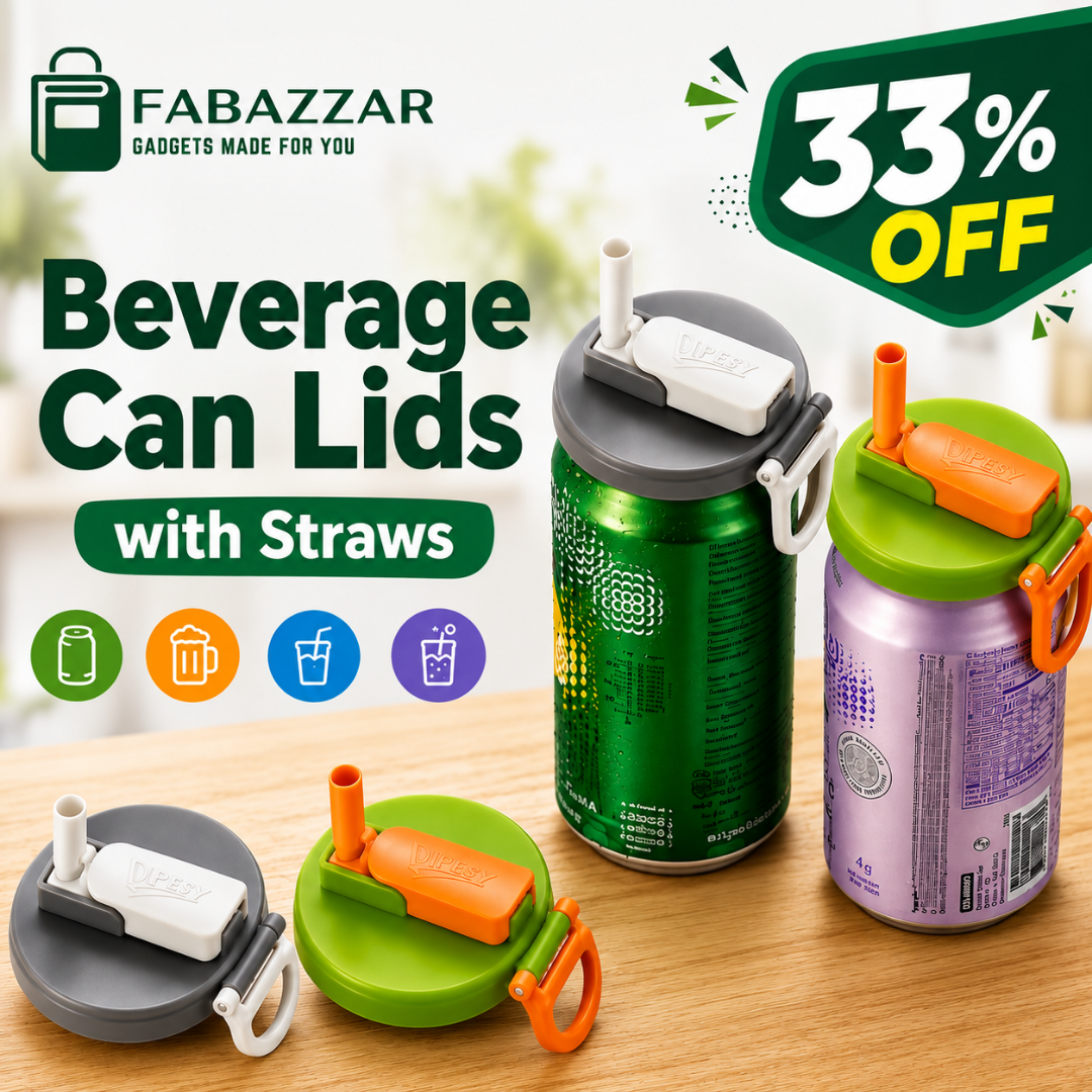 Beverage Can Lids with Straws – Universal Fit for Soda, Beer, Juice & Seltzer