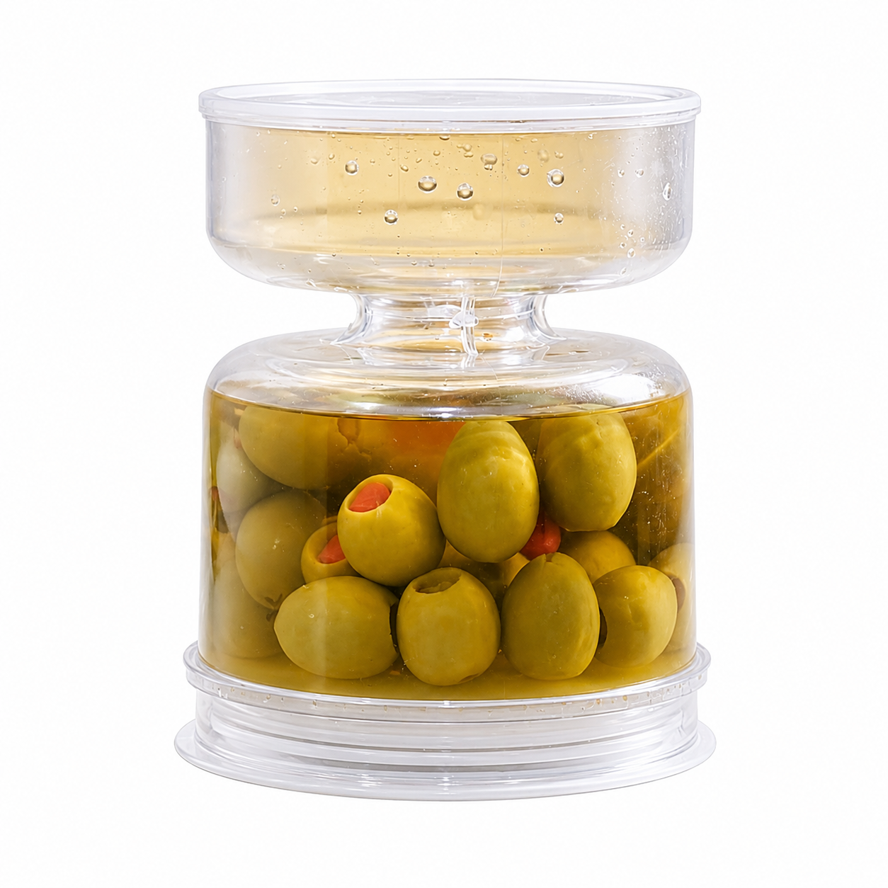 Hourglass Pickle & Olive Jar with Juice Strainer