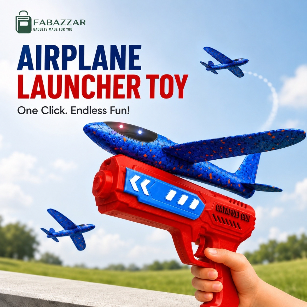 Airplane Launcher Toy Bubble Catapult Airplane Toy One Click Outside Flying Launcher Pack of 3