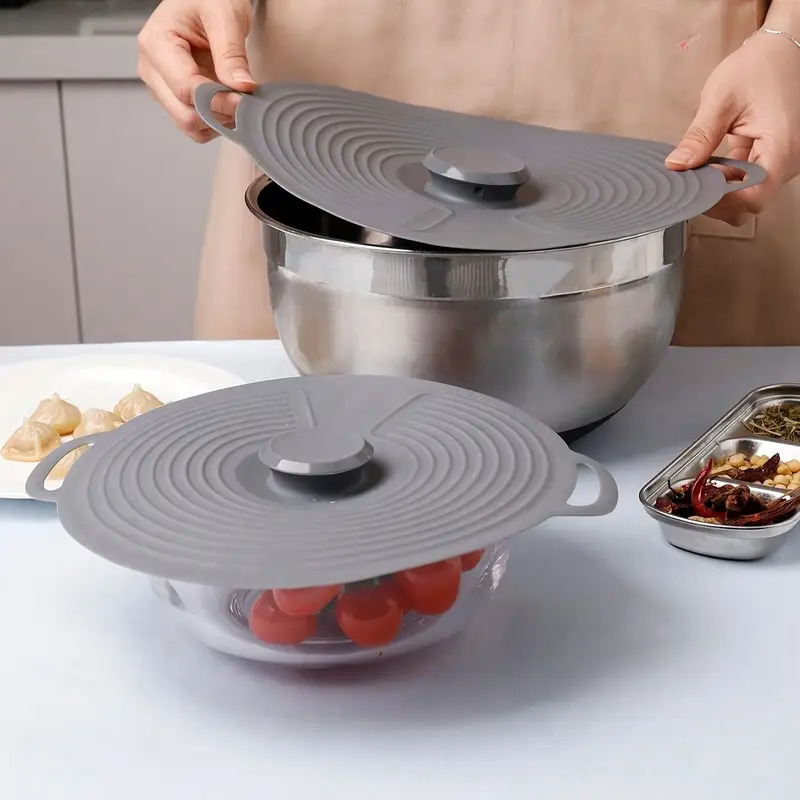 Heat-Resistant Silicone Suction Lids for Pots & Pans, Pack of 2