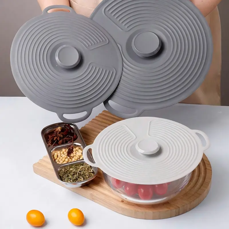 Heat-Resistant Silicone Suction Lids for Pots & Pans, Pack of 2