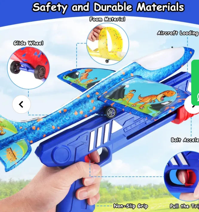 Airplane Launcher Toy Bubble Catapult Airplane Toy One Click Outside Flying Launcher Pack of 3