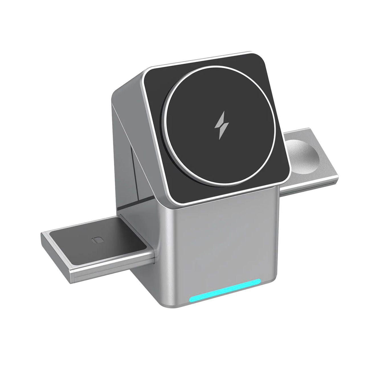 3-in-1 Wireless Charging Cube Power Station – 15W Fast Magnetic Charger with Auto-Rotation for iPhone, Apple Watch & AirPods
