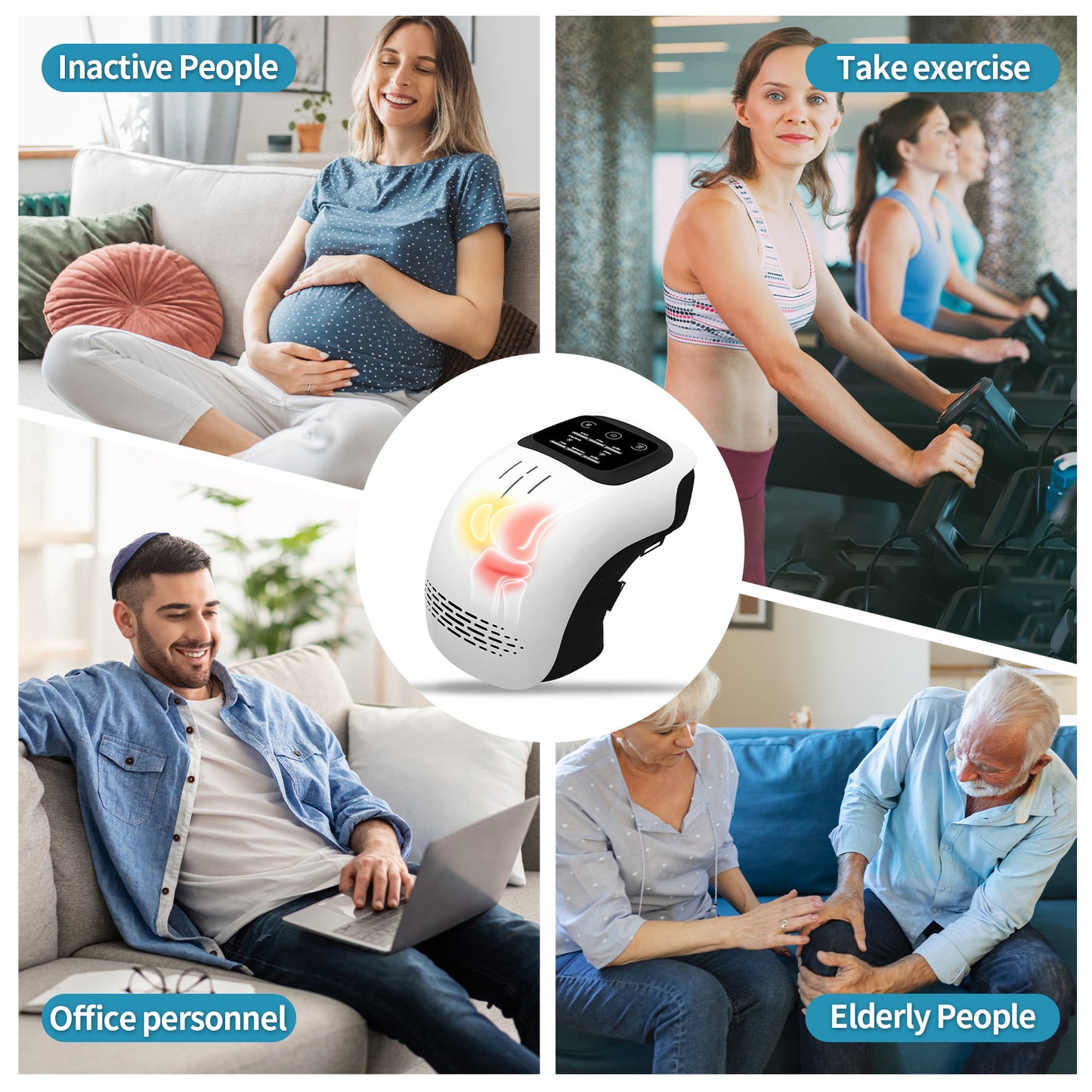 Electric Knee Massager-Heated Therapy for Pain Relief