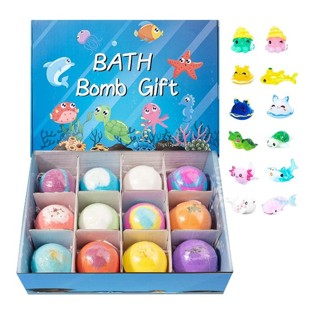12 Pcs Bath Bombs for Kids with Toys Inside Bath Bombs Gift Set with Sea Animals Toys