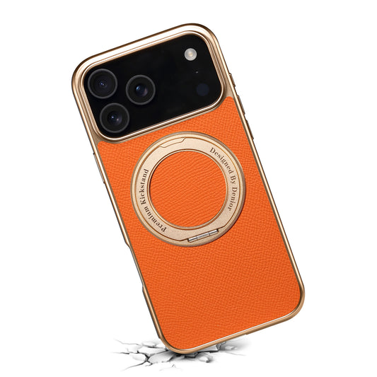 Genuine Leather Electroplated Magnetic Phone Case