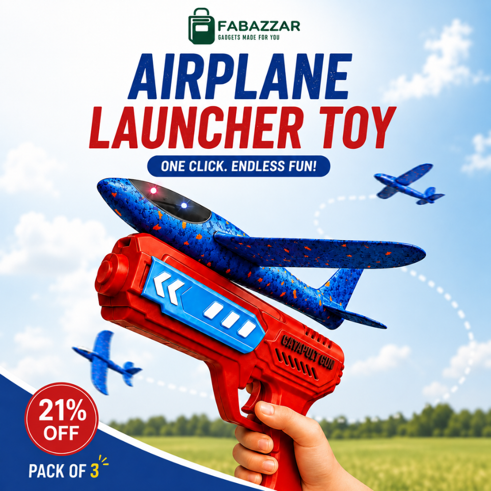 Airplane Launcher Toy Bubble Catapult Airplane Toy One Click Outside Flying Launcher Pack of 3