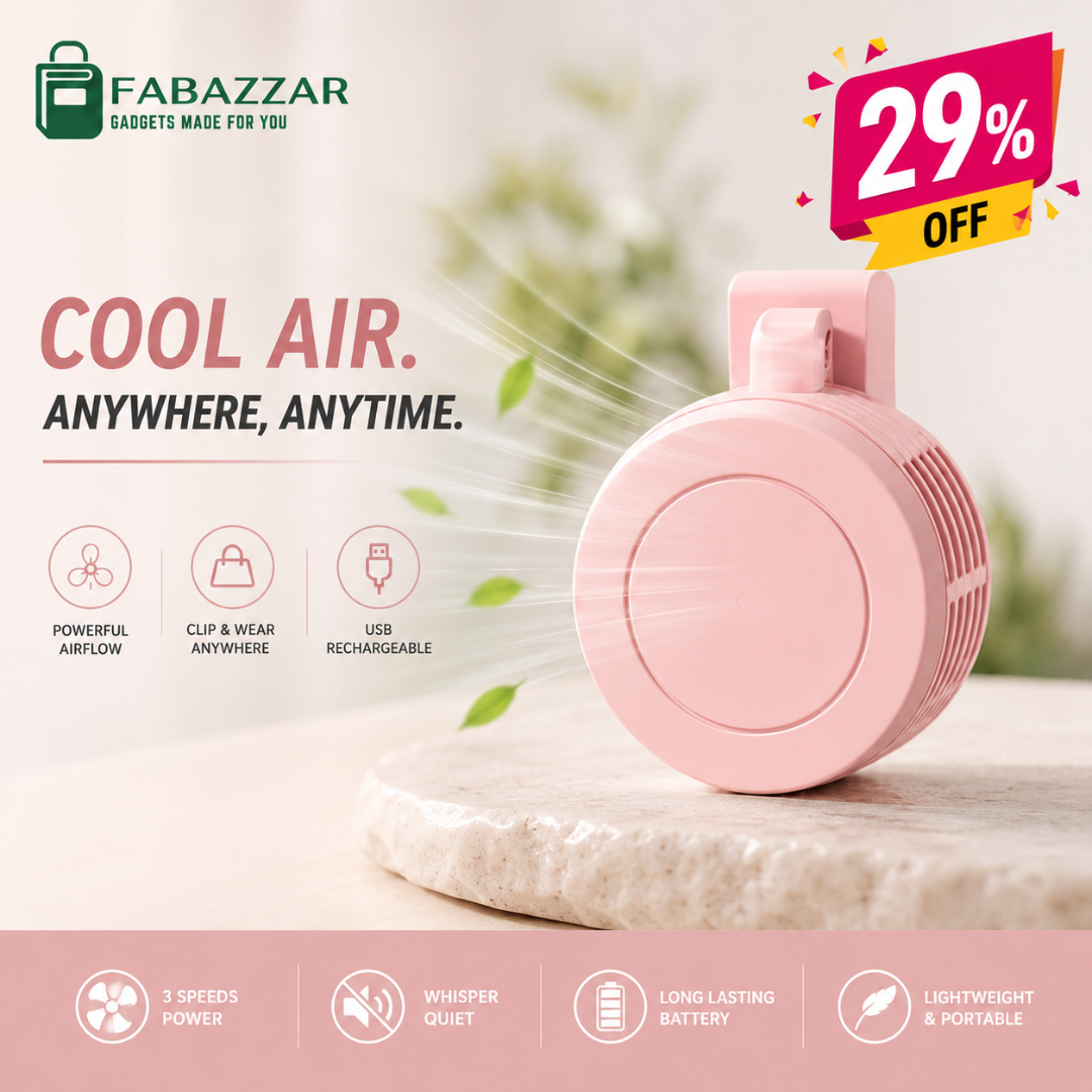 Mini Clip Fan, Neck Waist Fan, Air Cooling Usb Personal Fan for Outdoor